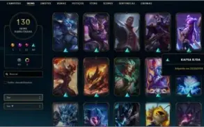 Conta Plat 3 127 champ 130skins