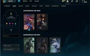 Conta platina 1 com 28 Champs e 5 Skins + 18 Fragmentos
