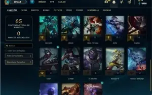 Conta platina 1 com 28 Champs e 5 Skins + 18 Fragmentos