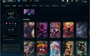 Conta Unranked com 107 skins e TODOS os champs