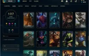 Conta Unranked com 107 skins e TODOS os champs