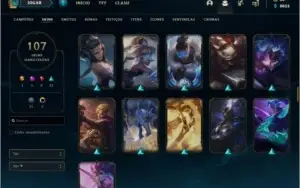 Conta Unranked com 107 skins e TODOS os champs