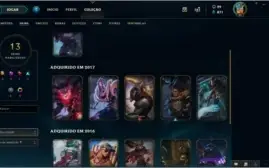 Conta League of Legends // Prata 3// +/-40Champ Skins Boas