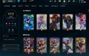 Ouro 4 com TODOS os champs e 452 Skins ( MAIN SUP )