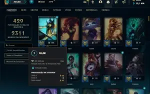 Ouro 4 com TODOS os champs e 452 Skins ( MAIN SUP )