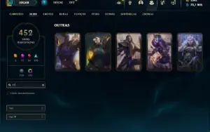 Ouro 4 com TODOS os champs e 452 Skins ( MAIN SUP )