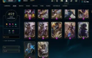 Ouro 4 com TODOS os champs e 452 Skins ( MAIN SUP )