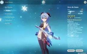 Conta com Ganyu + Arco de Amos + Zhongli + Keqing