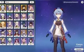 Conta com Ganyu + Arco de Amos + Zhongli + Keqing