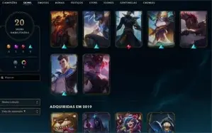 Conta platina 1 20 skins+