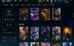 Ferro 2 com 150 Champs e 92 Skins ( ADC / SUP )