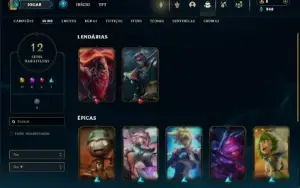 Ouro 4 com 36 Champs e 12 Skins