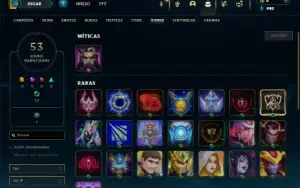 Ouro 4 com 36 Champs e 12 Skins