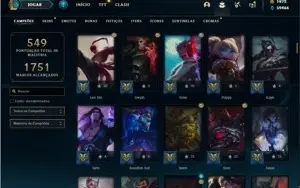 Conta Platina 4 com TODOS os champs e 213 Skins + 2 Raras