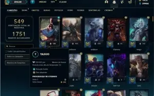 Conta Platina 4 com TODOS os champs e 213 Skins + 2 Raras