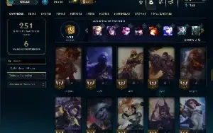Ouro 4 com 80 Champs e 44 Skins ( ADC / MID / JG )