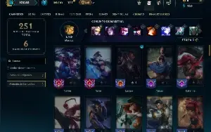 Ouro 4 com 80 Champs e 44 Skins ( ADC / MID / JG )