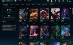 Conta bronze 1 com 26 skins e 64 champs