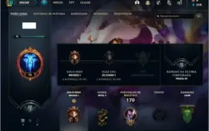 Conta bronze 1 com 26 skins e 64 champs