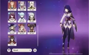 Ar48. Raiden Shogun c1, Ayaka, Childe, Amos