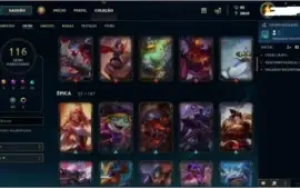 Conta Lol Platina 4 All Champs + Skins +13 Runas + 1 Smurf
