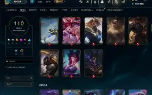 Prata 2 com TODOS os Champs e 110 Skins ( ADC / SUP )