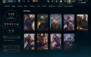 Prata 2 com TODOS os Champs e 110 Skins ( ADC / SUP )