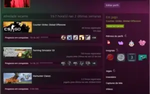 conta steam csgo prime + lealdade