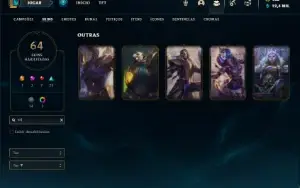 Conta ouro 4 com 80 Champs e 64 Skins ( MAIN SUP )