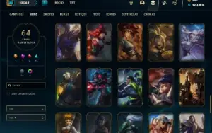 Conta ouro 4 com 80 Champs e 64 Skins ( MAIN SUP )