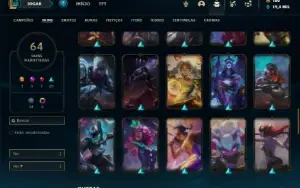 Conta ouro 4 com 80 Champs e 64 Skins ( MAIN SUP )