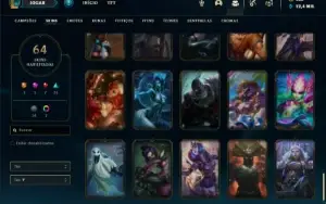 Conta ouro 4 com 80 Champs e 64 Skins ( MAIN SUP )