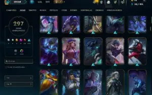 Unranked com TODOS os Champs e 297 Skins +4 Prestigios