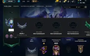 Unranked com TODOS os Champs e 297 Skins +4 Prestigios