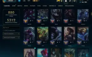 Unranked com TODOS os Champs e 297 Skins +4 Prestigios