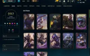 Unranked com TODOS os Champs e 297 Skins +4 Prestigios