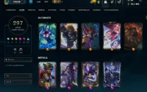 Unranked com TODOS os Champs e 297 Skins +4 Prestigios