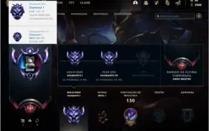 Conta DIAMANTE 1 e DIAMANTE 3, (ex mestre), 9 skins,43 champ