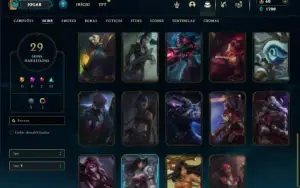 Unranked com 65 Champs e 29 Skins ( MID / JG )