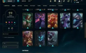Unranked com 65 Champs e 29 Skins ( MID / JG )