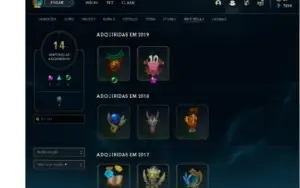 Conta League of Legends, todos os Champs, 115 skins