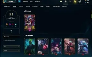 Conta ferro 1 com 78 Champs e 51 Skins + 110 Espolios