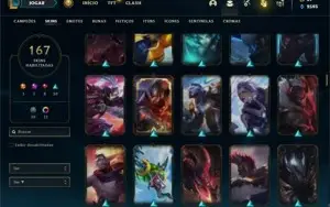 Conta diamante 4 com 155 Champs e 167 Skins + 7 Vitoriosas