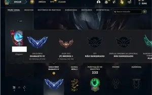Conta diamante 4 com 155 Champs e 167 Skins + 7 Vitoriosas