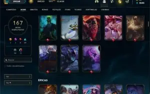 Conta diamante 4 com 155 Champs e 167 Skins + 7 Vitoriosas