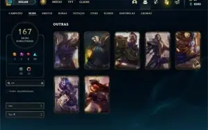 Conta diamante 4 com 155 Champs e 167 Skins + 7 Vitoriosas