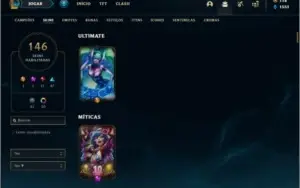 Conta platina 4 (MAIN SUP), com 141 champs e 146 skins