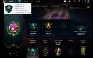 Conta platina 4 (MAIN SUP), com 141 champs e 146 skins