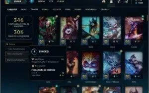 Conta platina 4 (MAIN SUP), com 141 champs e 146 skins