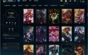 Conta platina 4 (MAIN SUP), com 141 champs e 146 skins